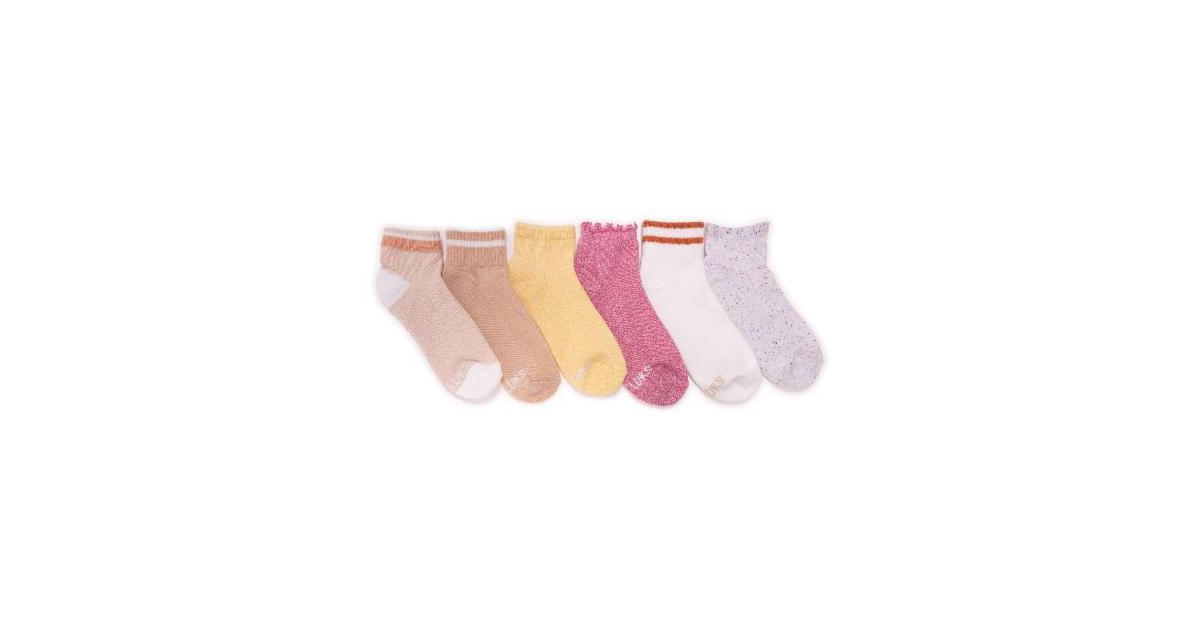 Women's Set of 6 Dream Step Mini Crew Socks - Pink sunrise