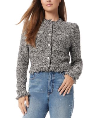 Sam Edelman - Women's Indria Fringe-Trim Textured Cardigan