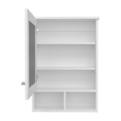 1Pc 5 Shelves, Mirrored Door & Space-Saving Design Medicine Cabinet