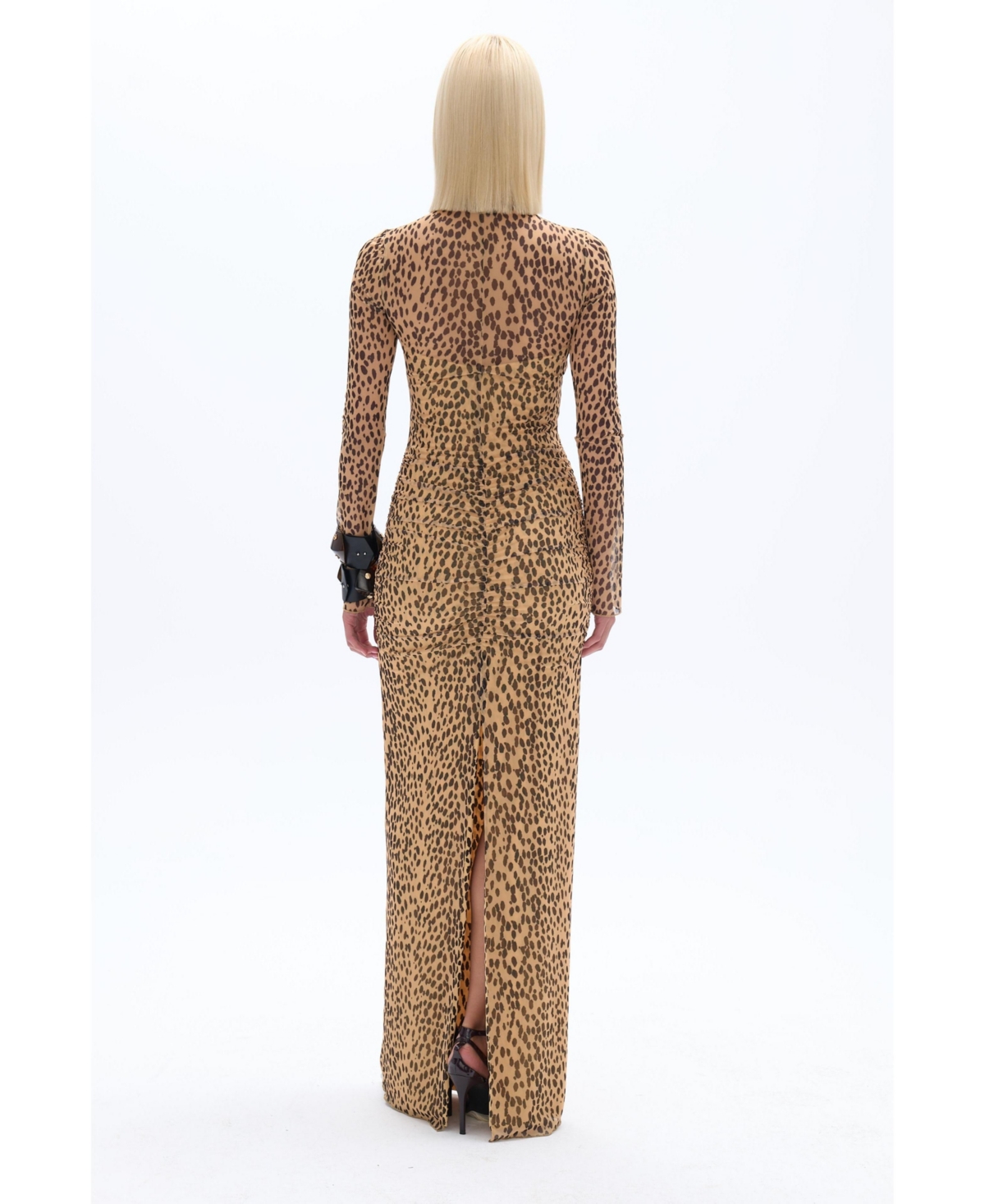 Nocturne Women's Leopard Print Long Sleeve Dress - Multi-colored