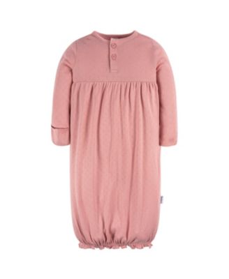 Baby Girls Gowns with Mitten Cuffs, 4-Pack