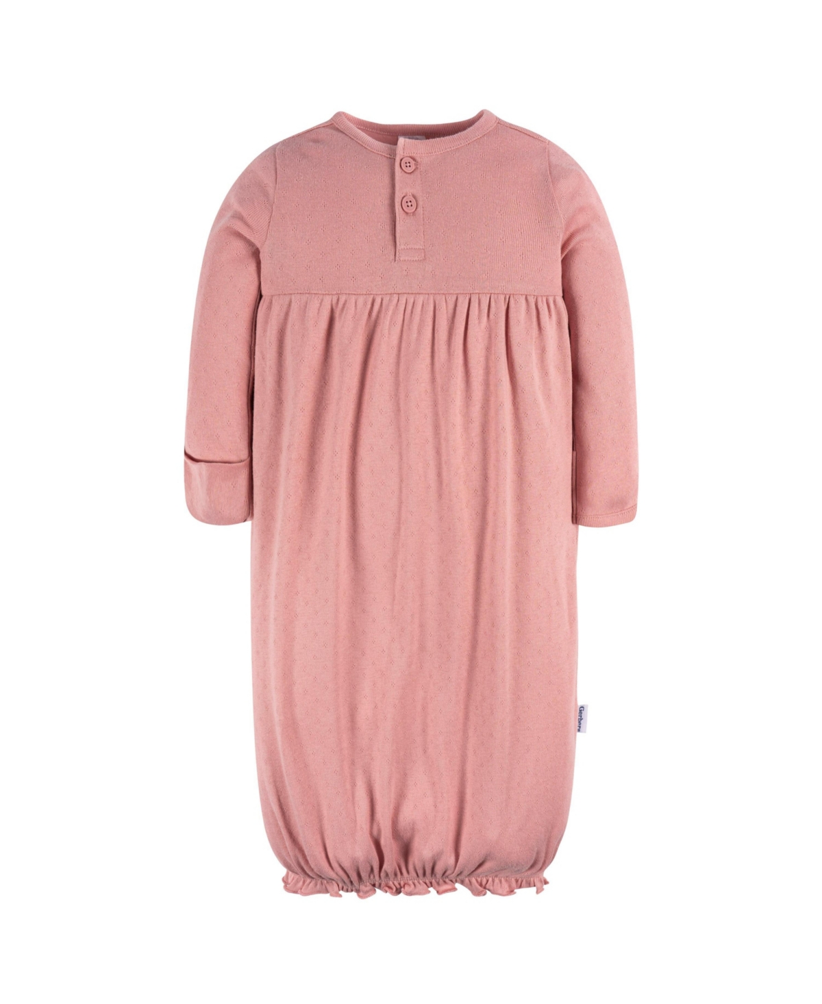 Gerber Baby Girls Gowns with Mitten Cuffs, 4-Pack