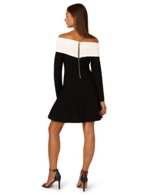 by Adrianna Papell Women's Off-The-Shoulder Fit & Flare Knit Dress