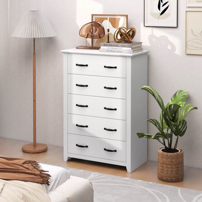 5 Drawer Chest Storage Dresser Tall Cabinet Organizer Bedroom Hallway