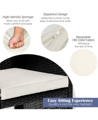 SUGIFT 4 Pieces Patio Rattan Cushioned Furniture Set