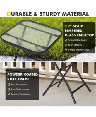 18 Inch Square Patio Bistro Table with Rustproof Frame