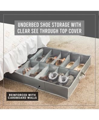 Extra-Large Under Bed Shoe Storage Organizer Fits up to 16 pairs