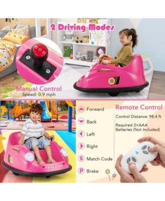 Ride on Bumper Car for Kids with Remote Control 360 Degree Spin LED Light
