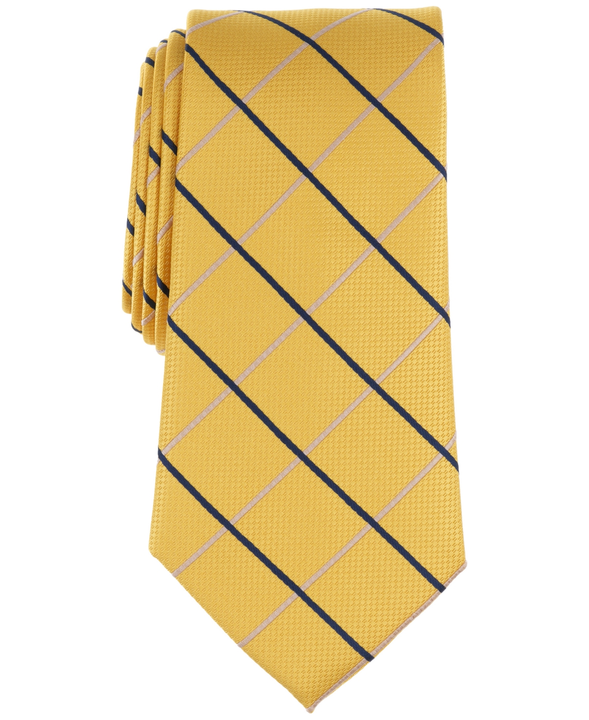 Men's Corson Classic Grid Tie, Created for Macy's - Gold