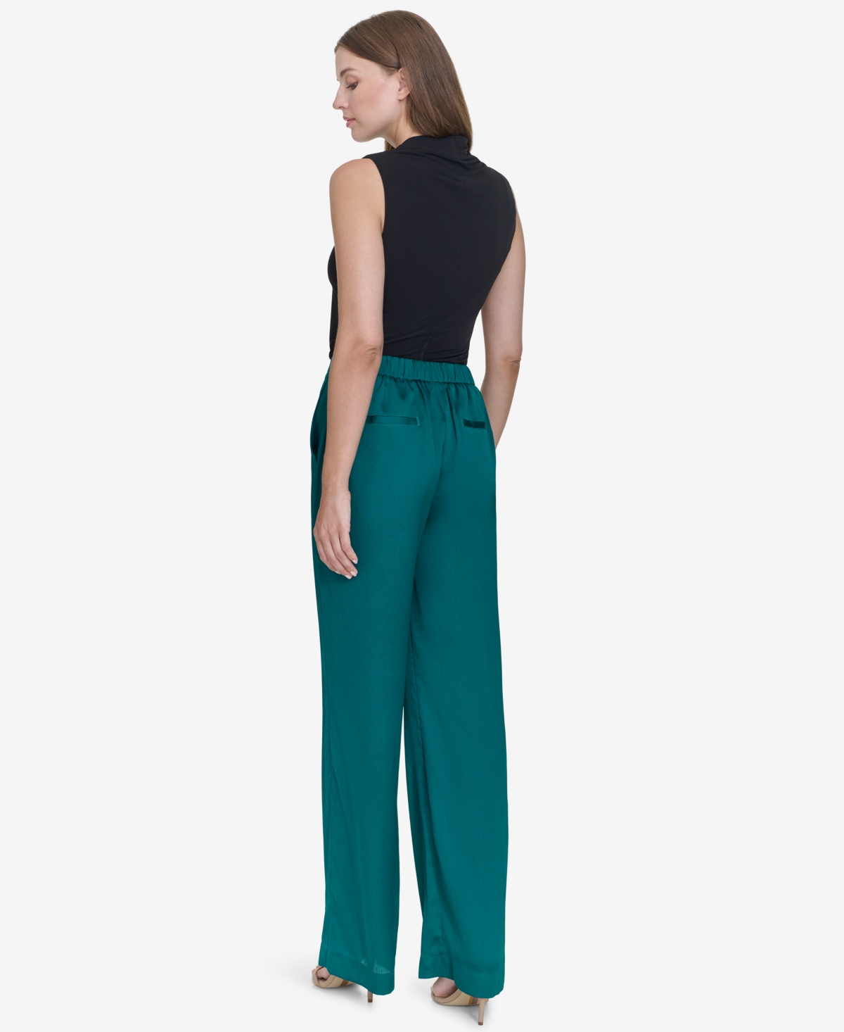 Halston Women's Mid-Rise Straight-Leg Pull-On Pants