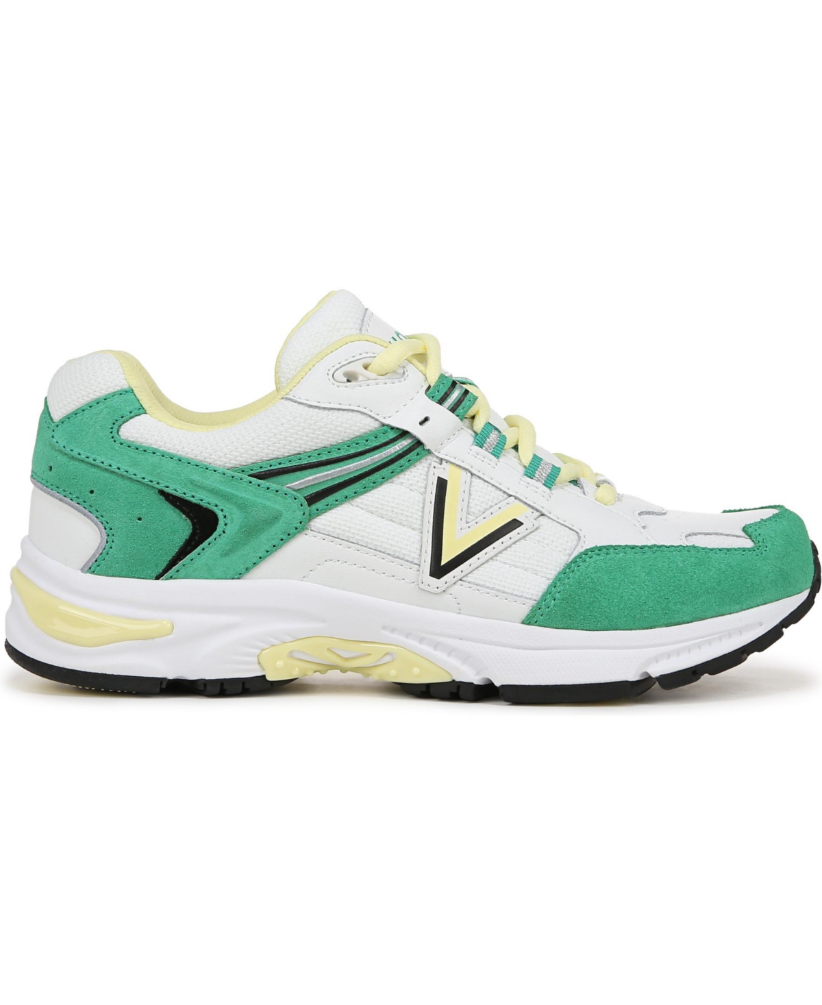 Vionic Womens 23Walk 2.0 Walking Shoes - White green suede leather