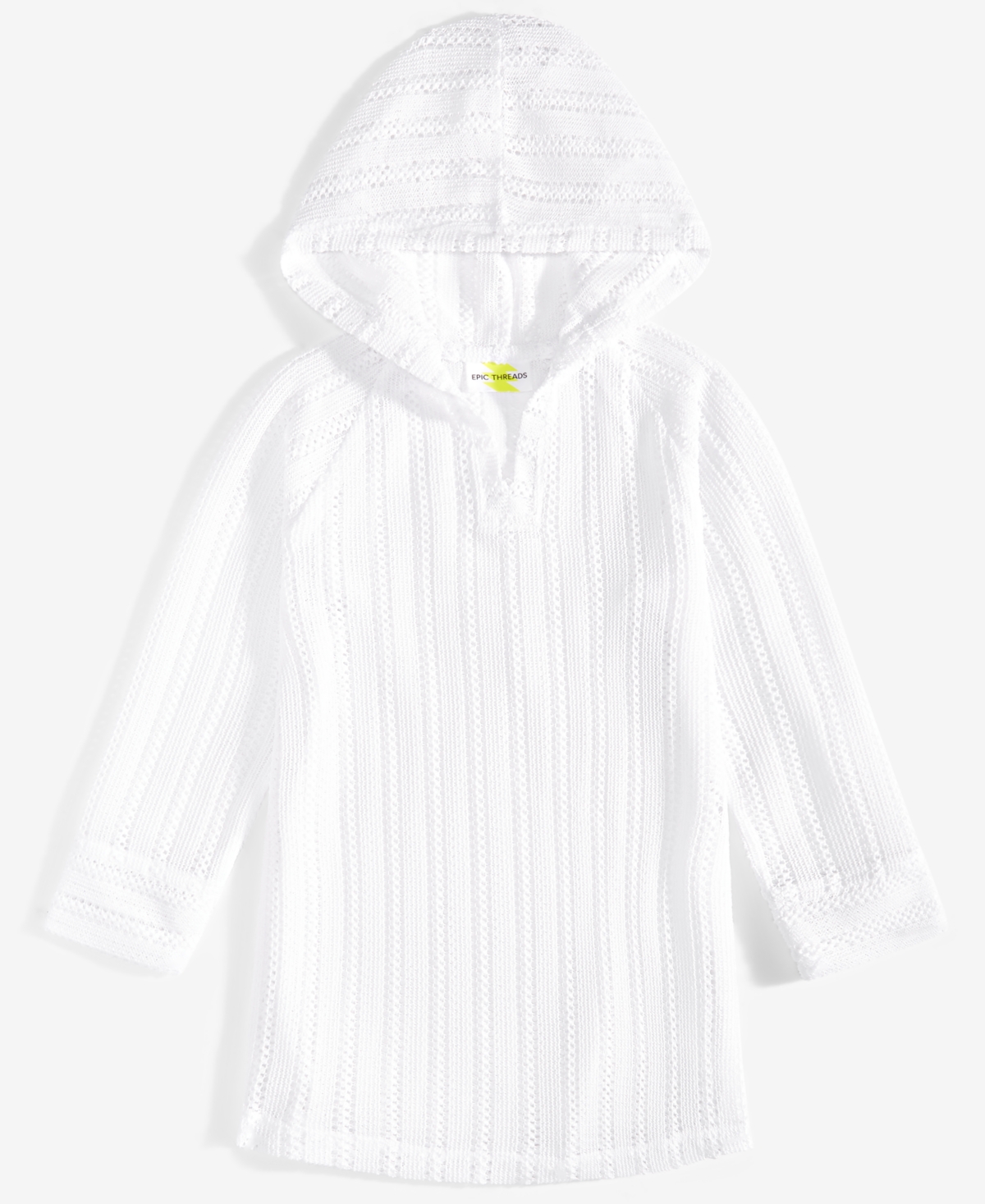 EPIC THREADS BIG GIRLS HOODED LONG SLEEVE MESH COVER-UP, EXCLUSIVELY AT MACY'S 