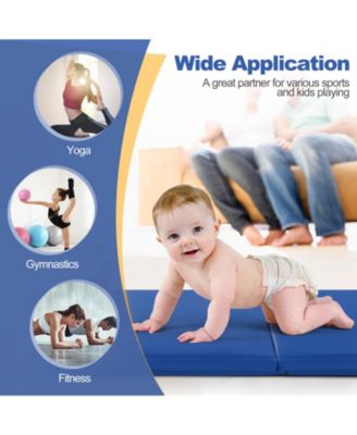 6 x 2 FT Tri-Fold Gym Mat with Handles and Removable Zippered Cover