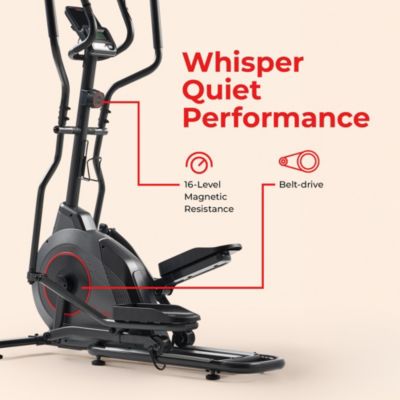 Ultra Silent Smart Elliptical Exerciser, 300LB Capacity & 16” Long Stride with Free SunnyFit App Bluetooth Connection
