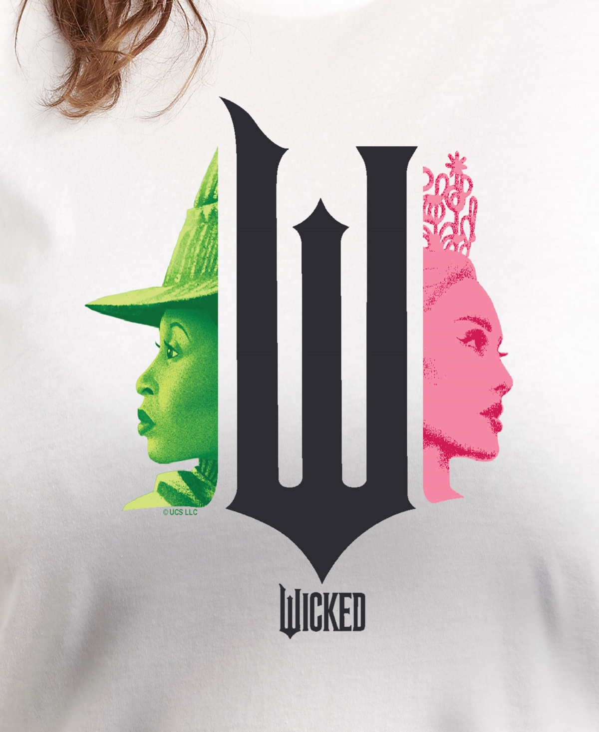 Hybrid Apparel Plus Size Wicked Elphaba Glinda Graphic Tee In White