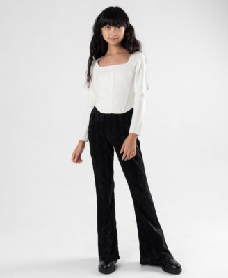 Stella 88 Big Girls Pearl Embellished Faux Corset Sweater