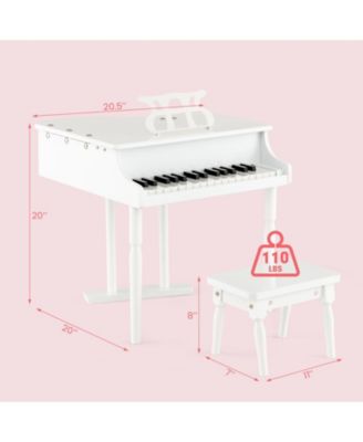 30-Key Kids Piano Keyboard Toy with Bench Piano Lid and Music Rack