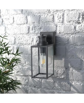 1-Light Matte Black Non-Motion Sensing Outdoor Hardwired Wall Sconce Light with Socket, Bulb Not Included