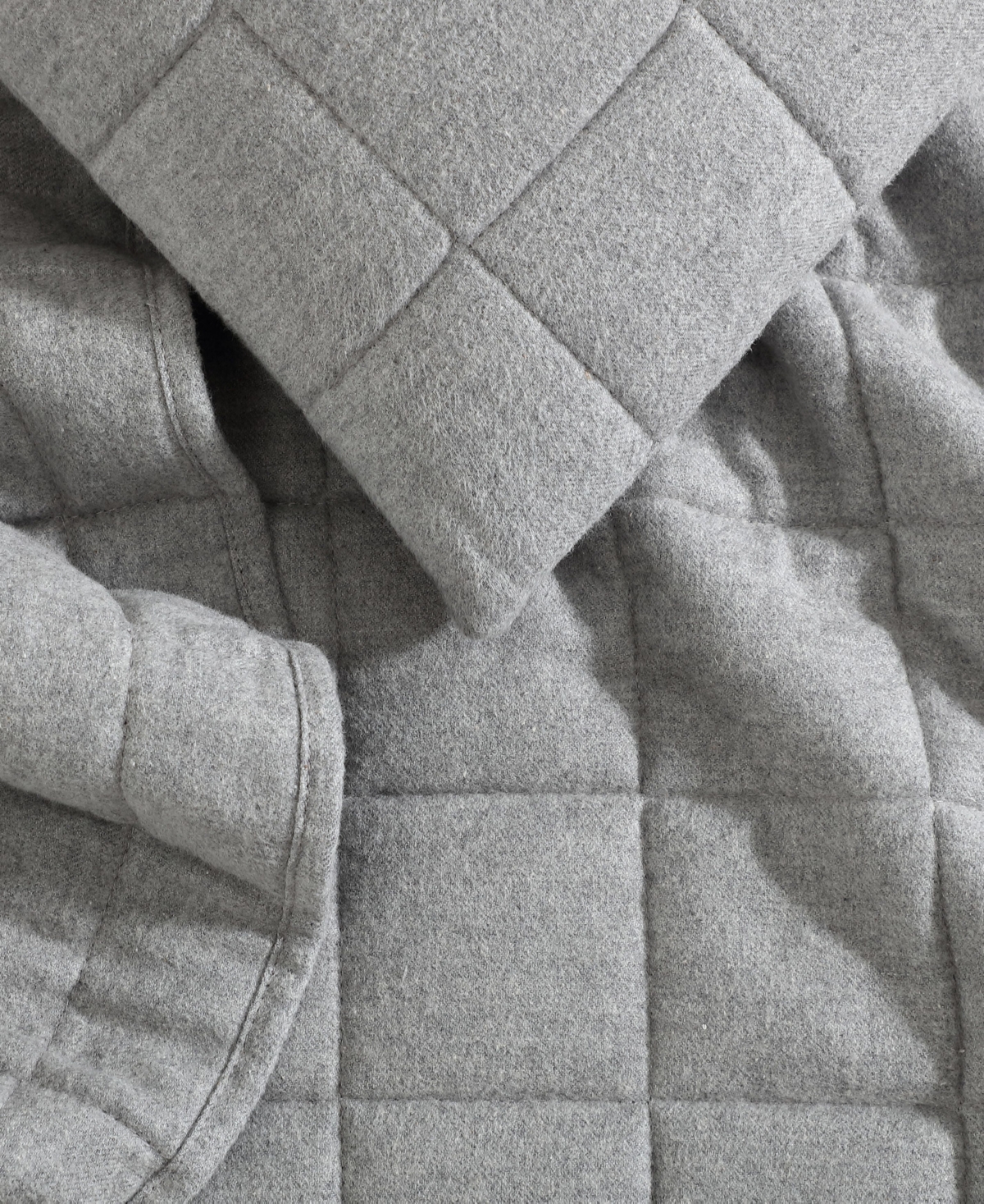 Calvin Klein Melange Flannel Quilt, Queen In Silver Grey
