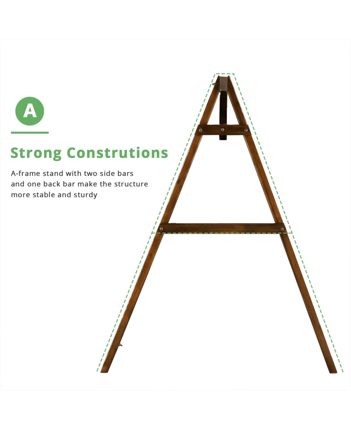 Slickblue 600lbs Capacity Fir Wood Swing Frame – 4ft Swing Chair Compatible (Carbonized Color)