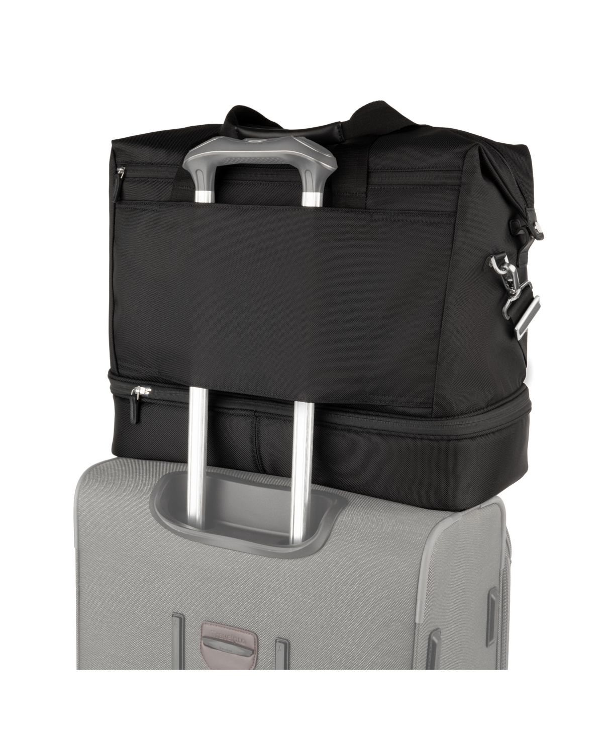 Travelpro Platinum Elite Drop-bottom Weekender In Shadow Black