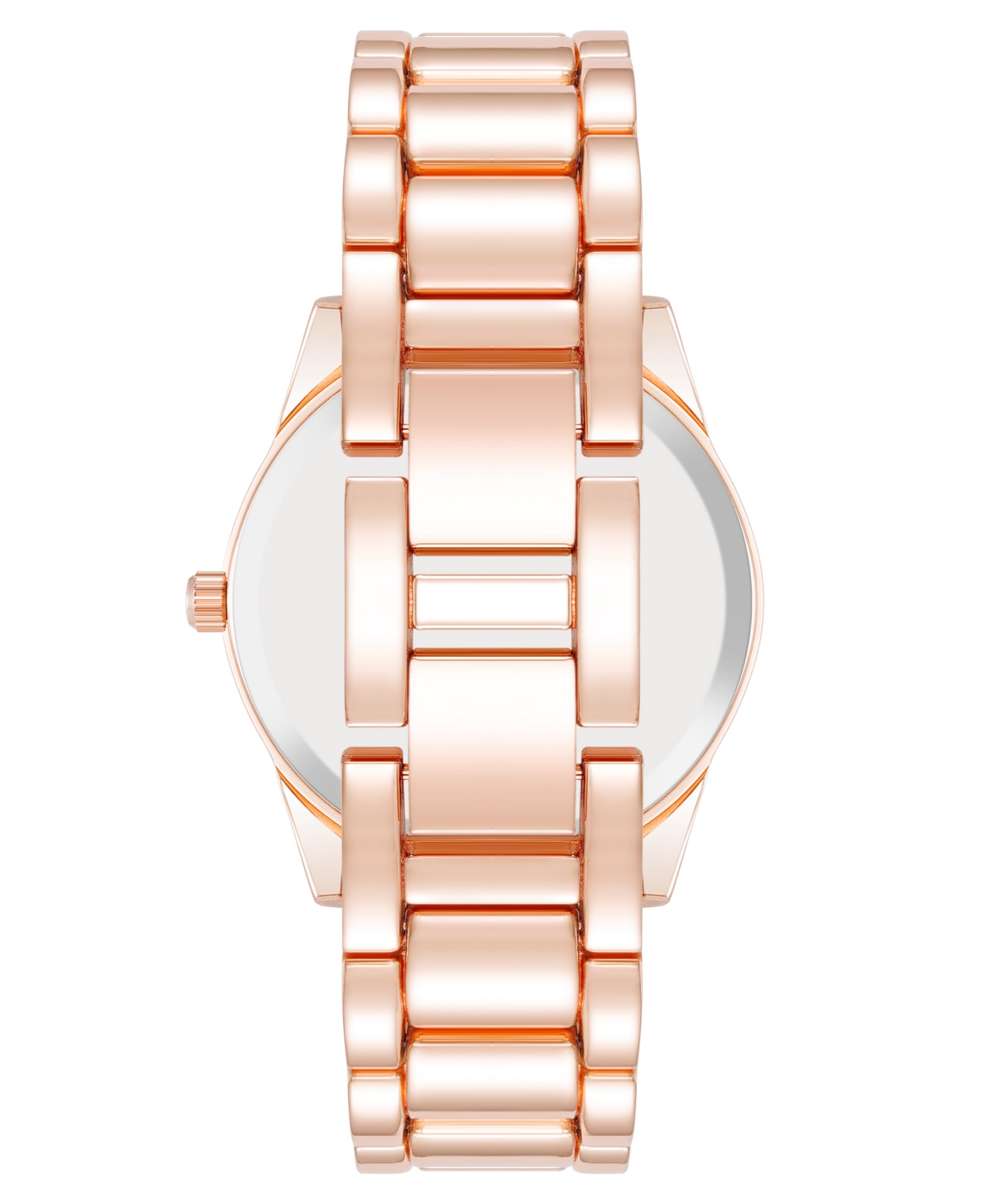 Steve Madden Women's Coin Edge Hot Pink and Rose Gold-Tone Alloy Metal Bracelet Watch, 36mm