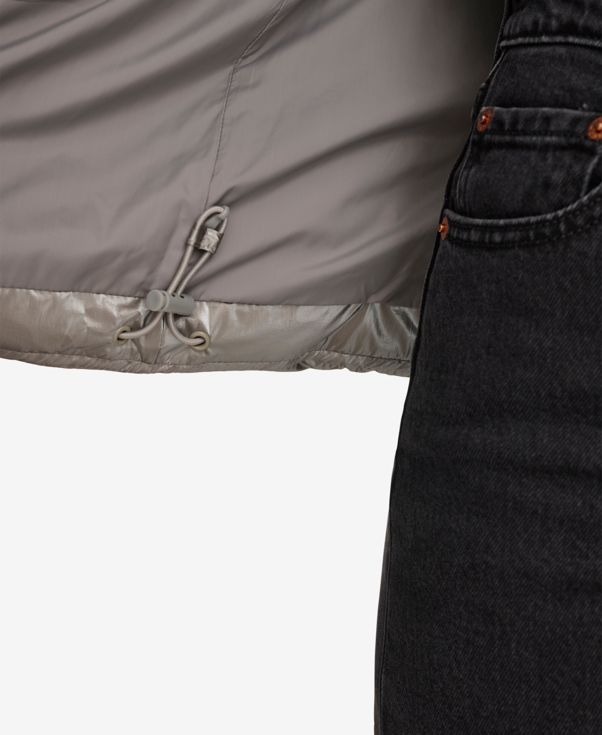 Levi's Women's Quilted Hooded Puffer Jacket In Silver