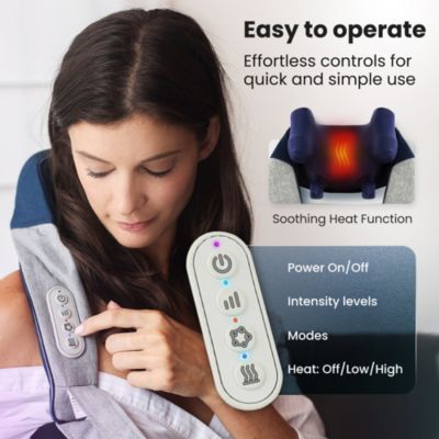 Shiatsu Neck and Back Massager Hands Free & Heat - App Controlled