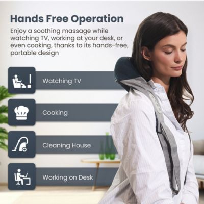 Shiatsu Neck and Back Massager Hands Free & Heat - App Controlled