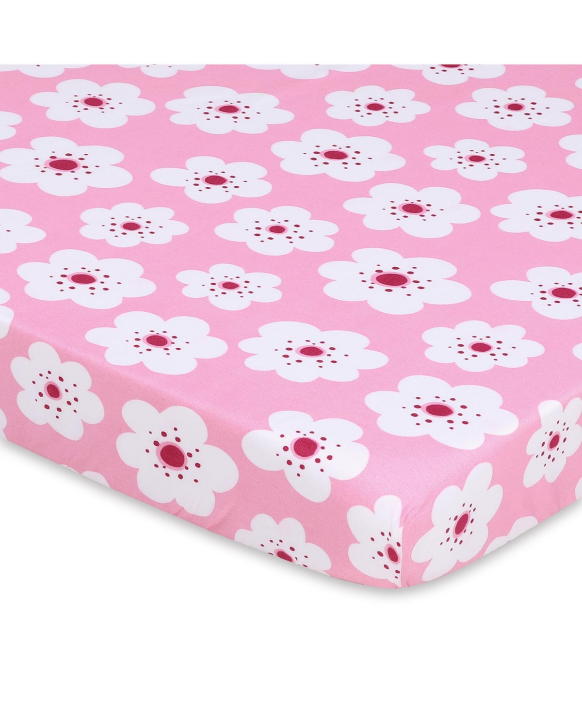 The Peanutshell Pack n Play, Mini Crib, Portable or Fitted Playard Sheets for Baby Girl, Mod Floral, 3 Pack Set