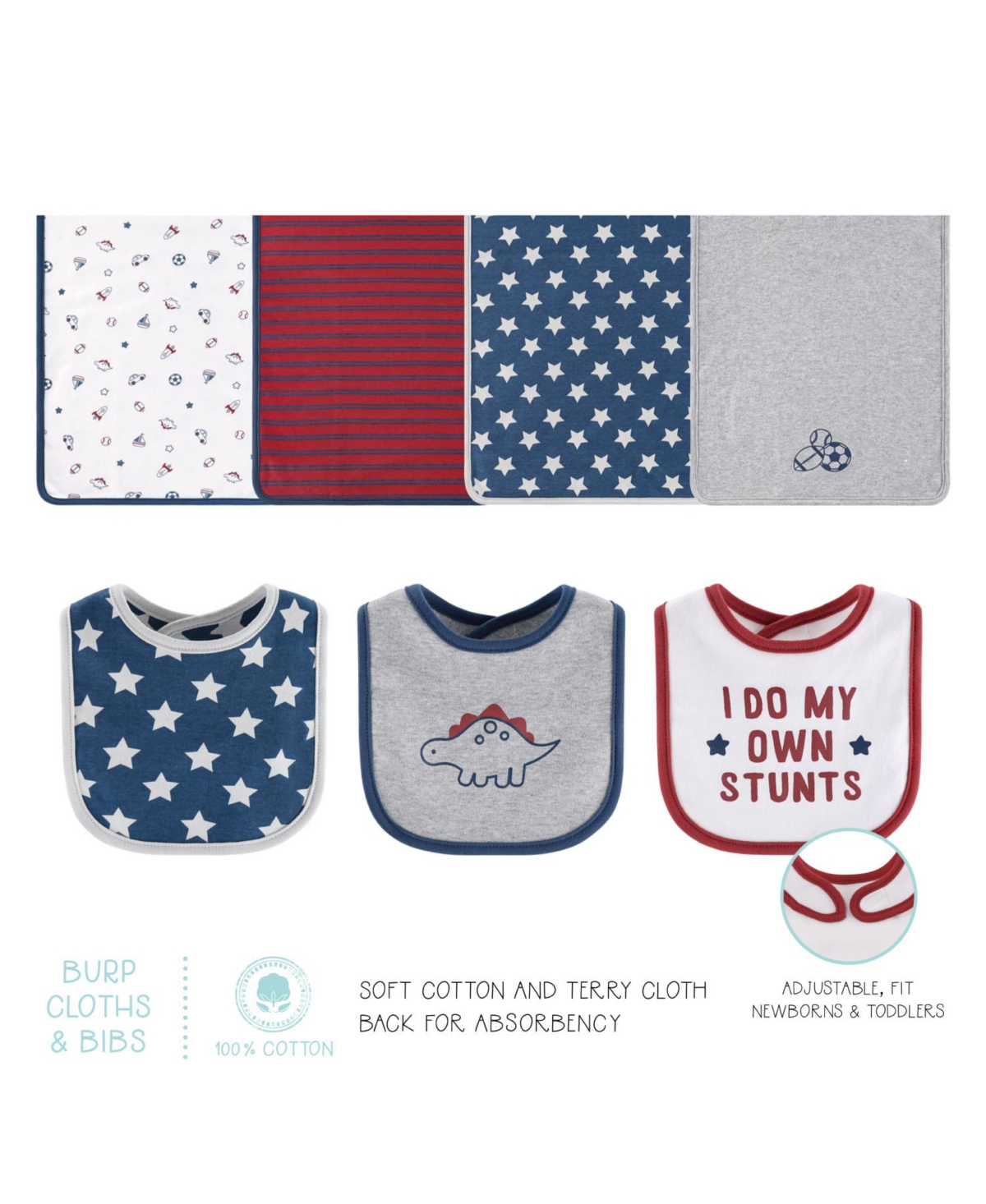 The Peanutshell Baby Boys Newborn Layette Gift Set Boys,Red Stuff, 30 Essential Pieces - Blue