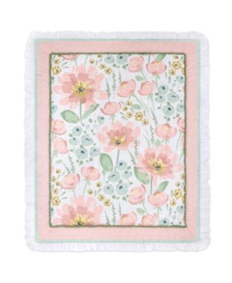 Wildflower Cotton Crib Bedding Set for Baby Girls, 4 Pieces