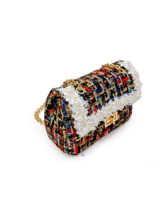 Girls Classic Tweed Handbag, Black