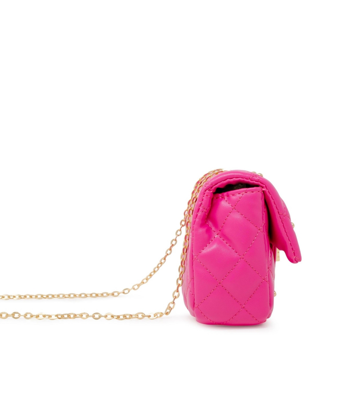 Tiny Treats + Zomi Gems Girls Classic Quilted Stud Handbag, Hot- Pink