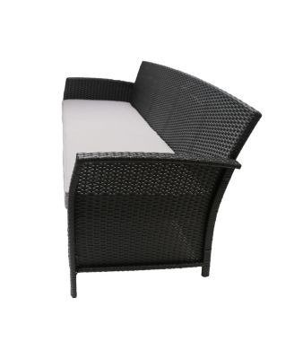 Stylish 3-Seater Outdoor Sofa Wicker with Water-Resistant Cushions