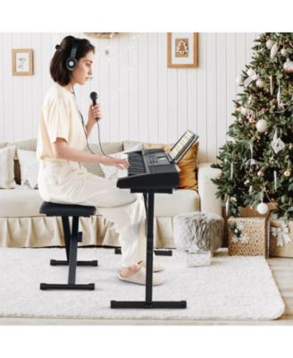 61-Key Portable Electronic Keyboard Piano with Stand and Stool