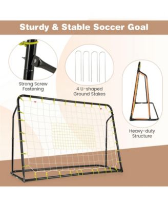 2-in-1 Kids Soccer Rebounder and Soccer Goal with Adjustable Height