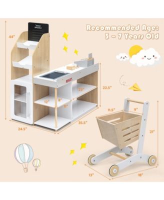 Grocery Store Playset Pretend Play Supermarket Shopping Set