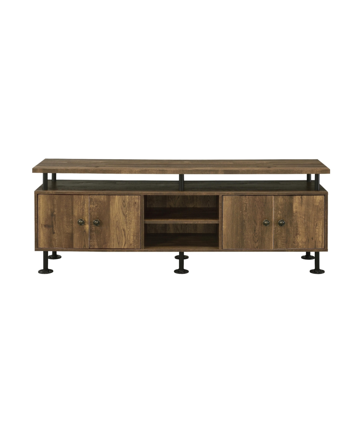 Streamdale Furniture Ensata Ii Tv Stand in Rustic& Black Finish - Oak
