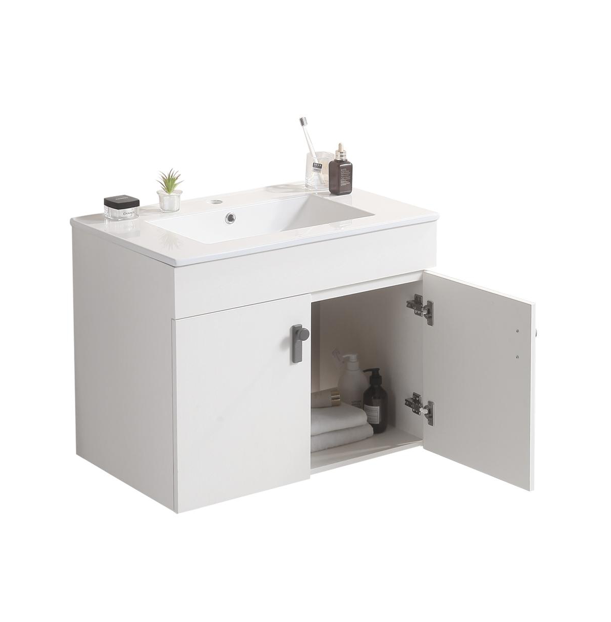 Streamdale Furniture Modern Bathroom Vanity with Ceramic Sink and Ample Storage
