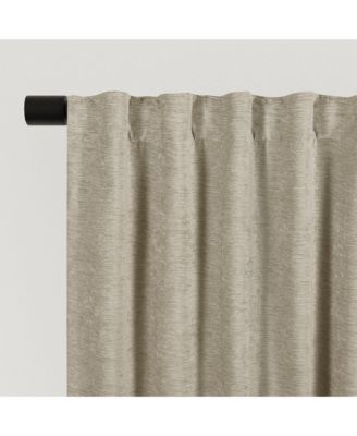 Chenille Solid Room Darkening Back Tab Curtain Panel, 52"×84"