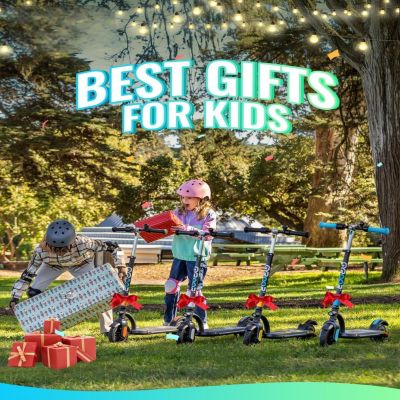H40 Kids Electric Scooter with 180W Motor & LED Visible Display, 10 Mph, Colorful Lights, Adjustable Speed and Height, Electric Scooter for Kids Ages 8-12 Ideal Gifts.
