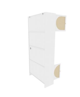 Streamdale 39.4"W Freestanding MDF Rattan Doors, Drawers & Countertop Kitchen Pantry Cabinet