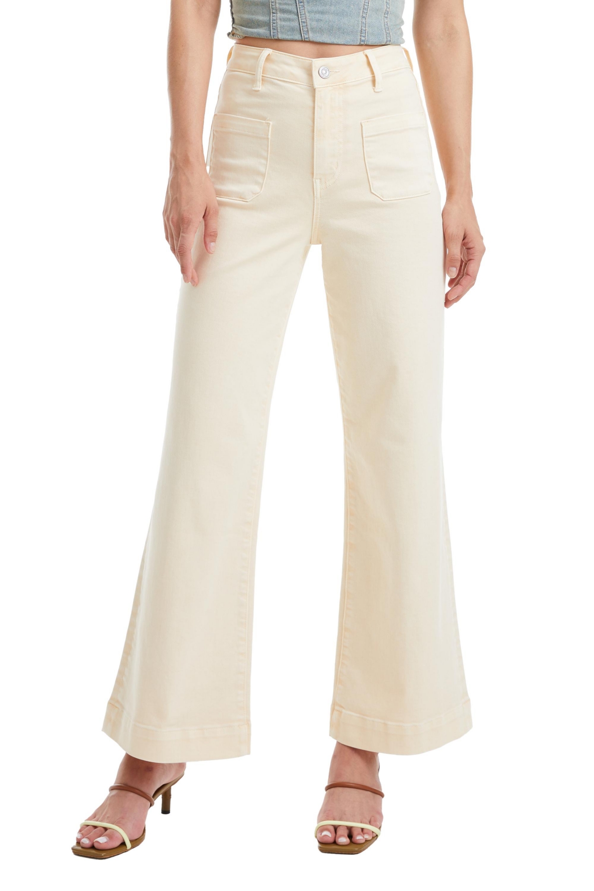 BAYEAS WOMEN'S LUNA HIGH RISE WIDE LEG JEANS WITH PATCH POCKET 