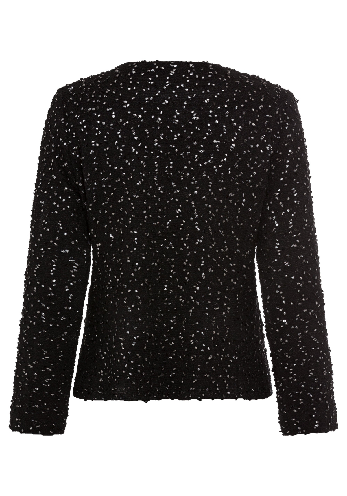 Olsen Women's Long Sleeve Silver & Sequin Tweed Jacket