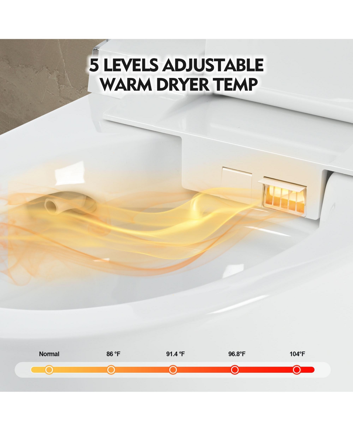 Streamdale Furniture Smart Bidet Toilet with Remote Control and Multiple Adjustable Settings