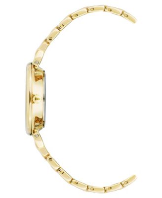 Women's Quartz Red Roman Numeral Dial Gold-Tone Alloy Watch, 30mm