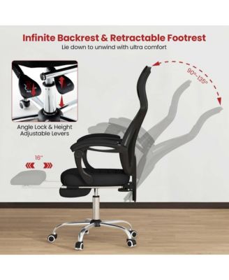 Ergonomic Mesh Office Chair with Footrest Height-Adjustable & Tilting Backrest