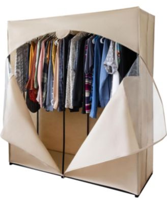 Portable Wardrobe Closet with Hanging Rod