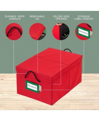 3 Removable Trays Christmas Ornament Storage Box with Dividers